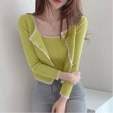 【SALE/30%OFF】Aimoon ニットカーディガン キャミ 2点セット ミニミニストア トップス カーディガン ホワイト ベージュ ブラック ピンク グ...