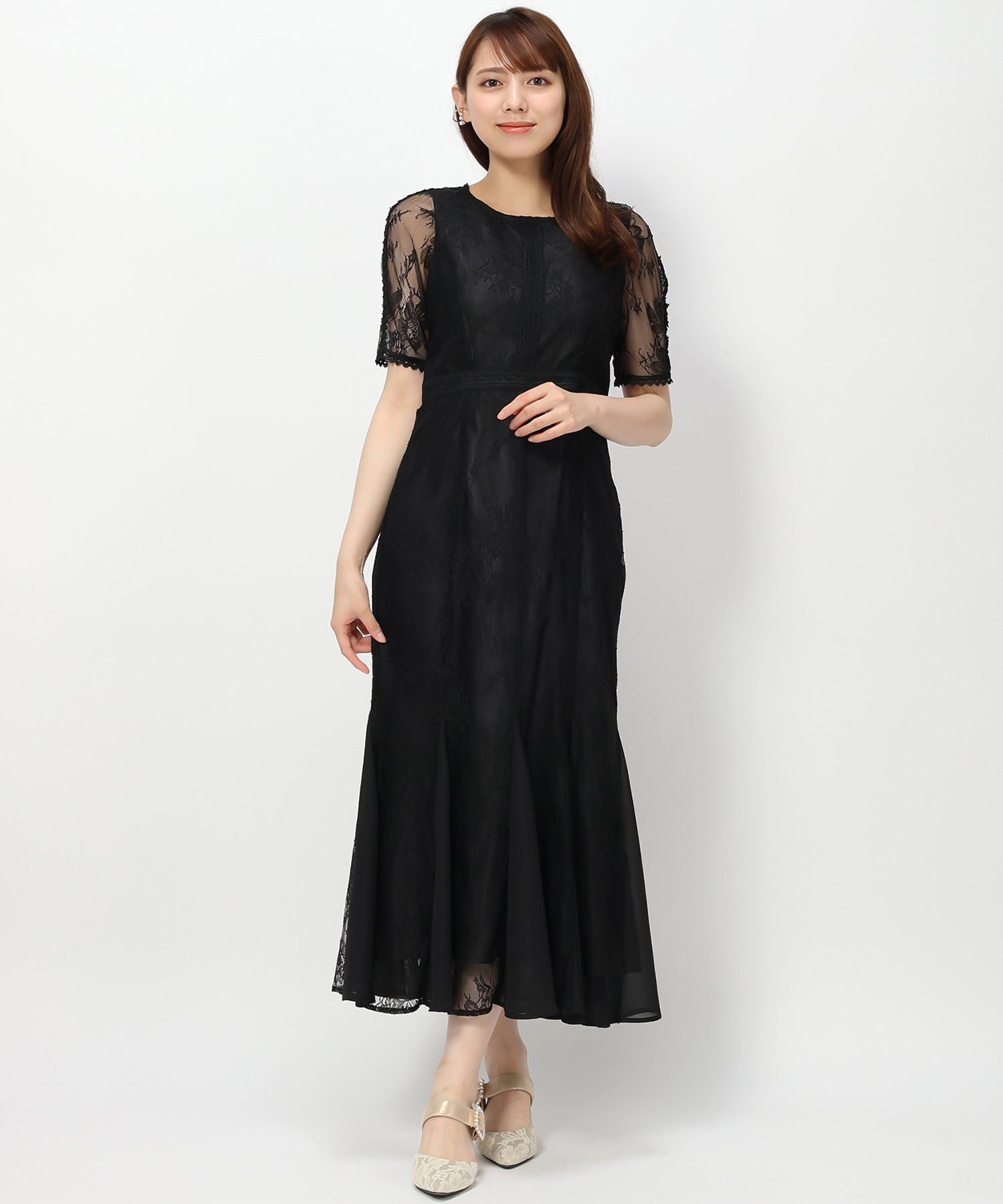 MISCH MASCH レースギャザーディテールワンピース ミッシュマッシュ ワンピース・ドレス ワンピース ピンク ブルー ブラック