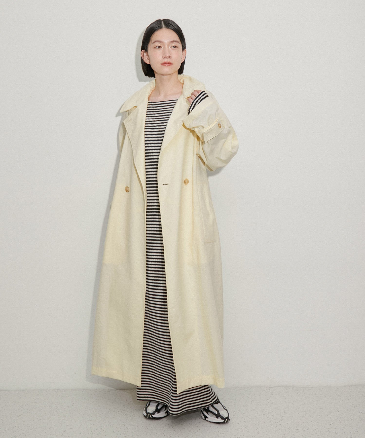 【SALE／75%OFF】ADAM ET ROPE' FEMME 【環境配慮】ファンクショントレンチコート アダムエロペ ジャケット・アウター トレンチコート ベージュ ホワイト【送料無料】