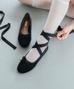 【SALE/75%OFF】EVOL 取り外し可リボン紐付きラウンドバレエ イーボル シューズ・靴 バレエシューズ ホワイト ブラウン