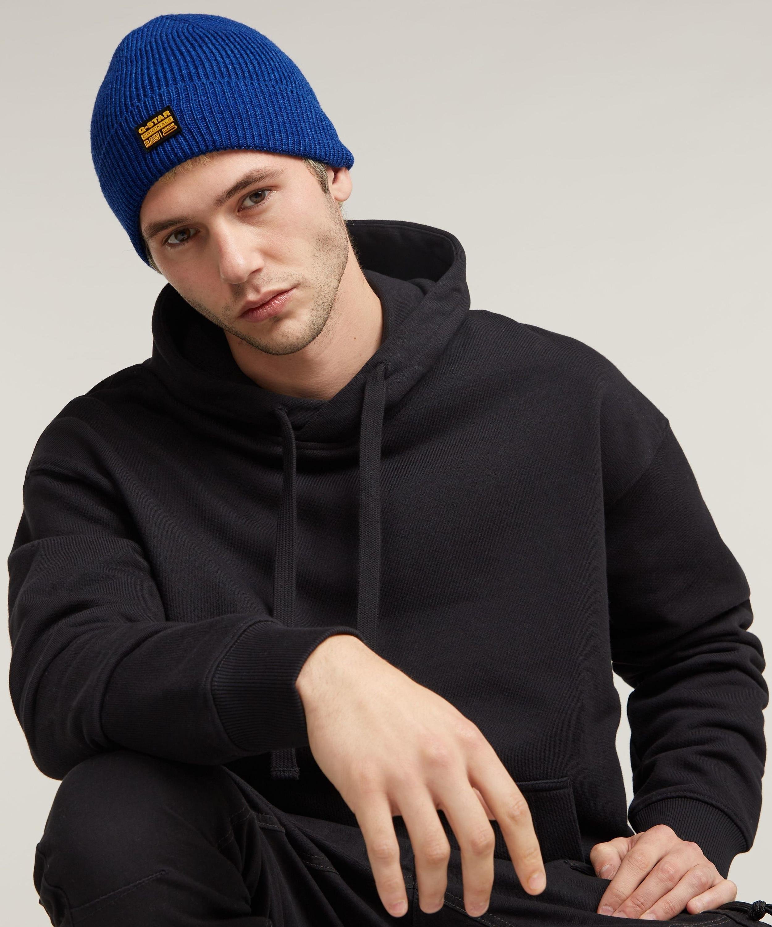 【SALE／40%OFF】G-Star RAW 【公式ショップ】GEFFO LONG BEANIE/ロゴニット帽 ジースターロゥ 帽子 ニット帽・ビーニー ブルー【送料無料】