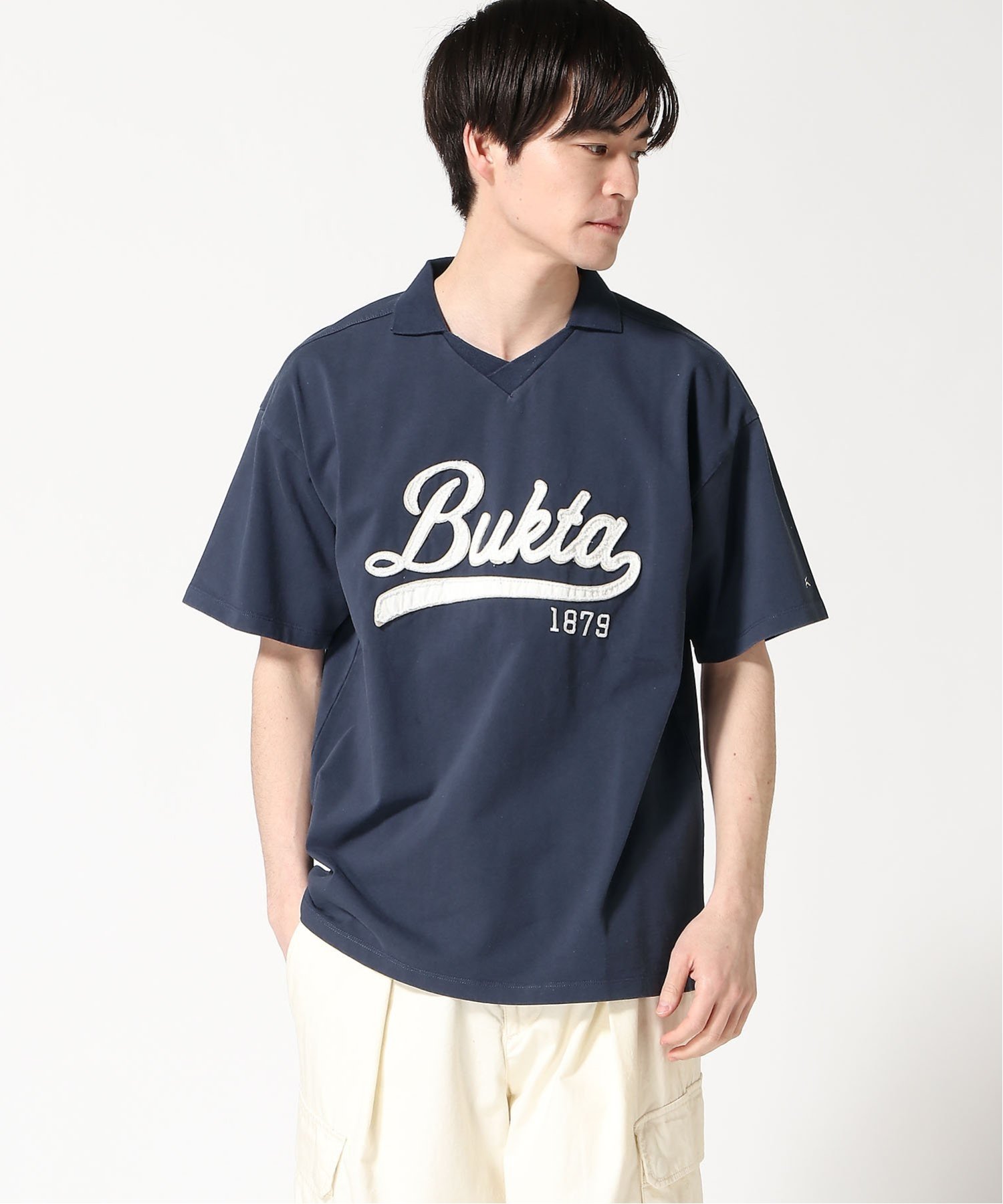 KRIFF MAYER (M)ヘビーウェイトゲームTEEポロ クリフメイヤー トップス カットソー・Tシャツ ネイビー グレー ホワイト
