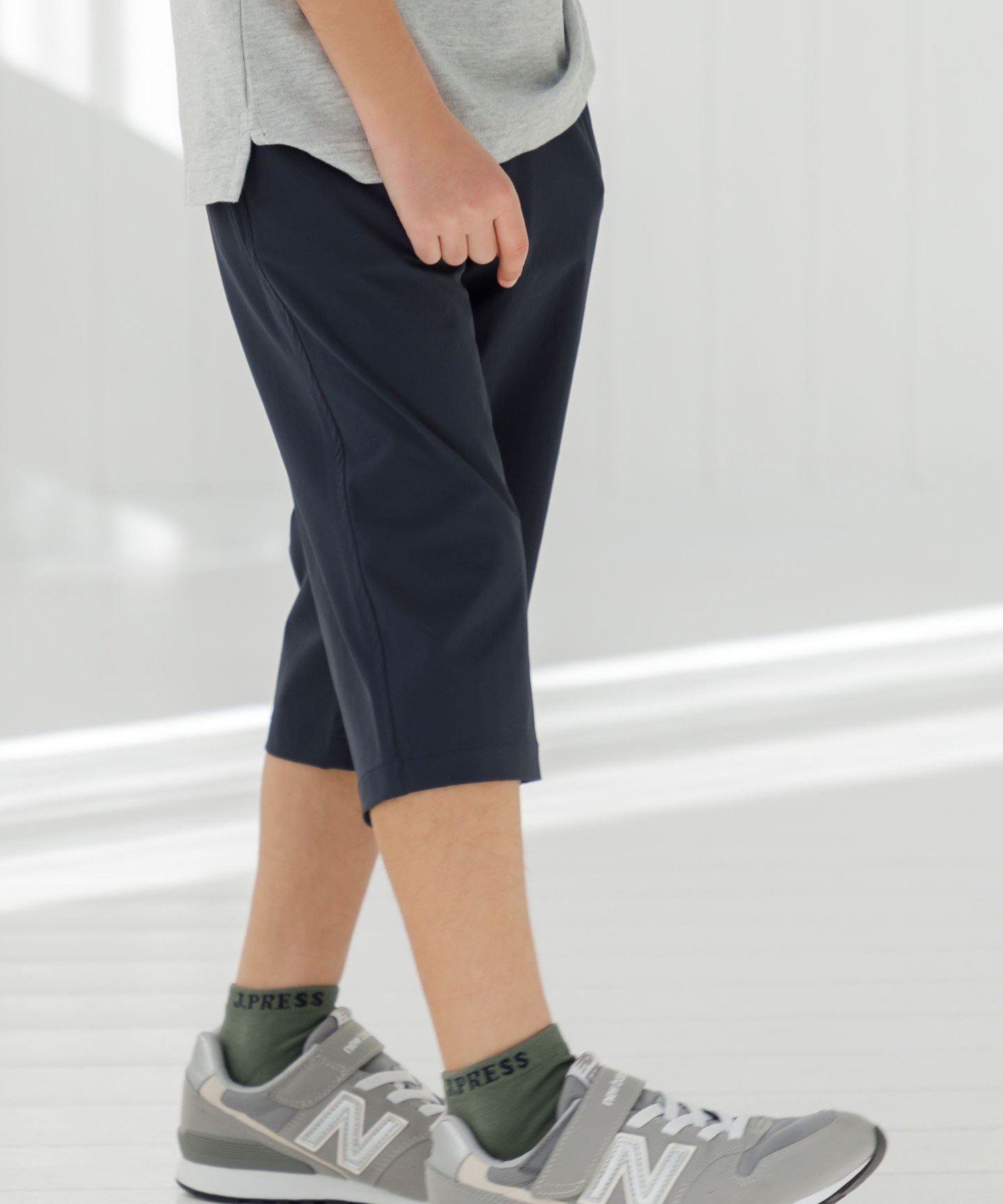 【SALE／25%OFF】J.PRESS 【撥水】【140-170cm】ナイロンストレッチクロス 7分丈パ...