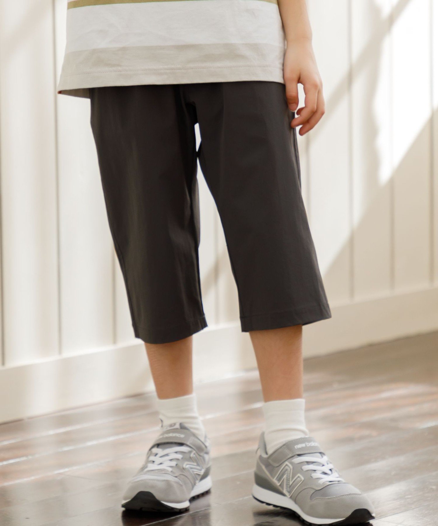 【SALE／25%OFF】J.PRESS 【撥水】【140-170cm】ナイロンストレッチクロス 7分丈パ...