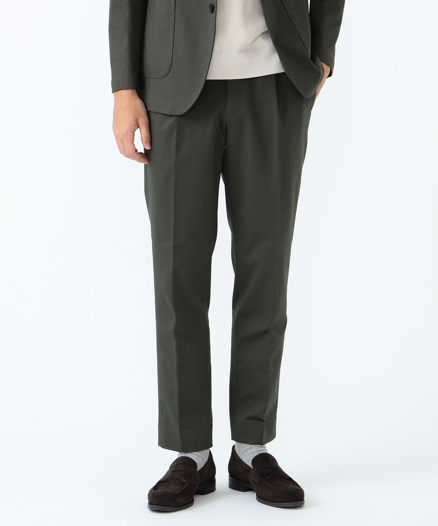 【SALE／60%OFF】BEAMS HEART MEN ハイゲージ ポンチ イージー スラックス(セットアップ対応) ビームス アウトレット パンツ スラックス・ドレスパンツ グリーン ブラック【送料無料】