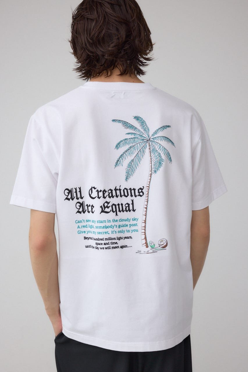 ベア天竺バック刺繍TEE アズールバイマウジー トップス カットソー・Tシャツ ホワイト ブラック