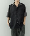 【SALE/27%OFF】SENSE OF PLACE バイカラーオープンカラーショートスリーブシャツ センス オブ プレイス トップス シャツ・ブラウス グレー ブルー ブラウン【送料無料】