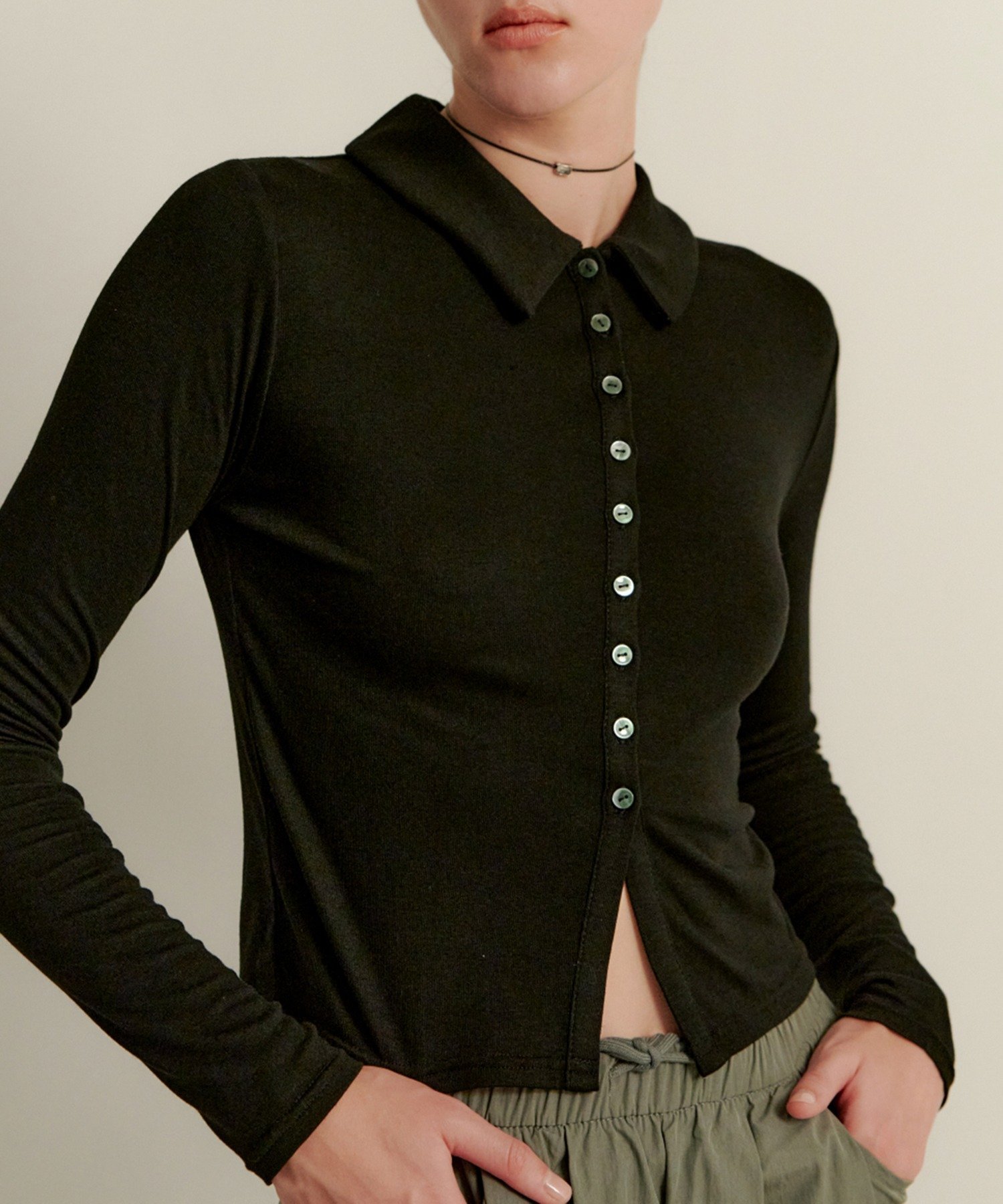 kiehtova kiehtova/slim collar cardigan/ 顼 ǥ KTWR39 åȥåץ֥ ȥåץ ǥ ֥å ꡼̵