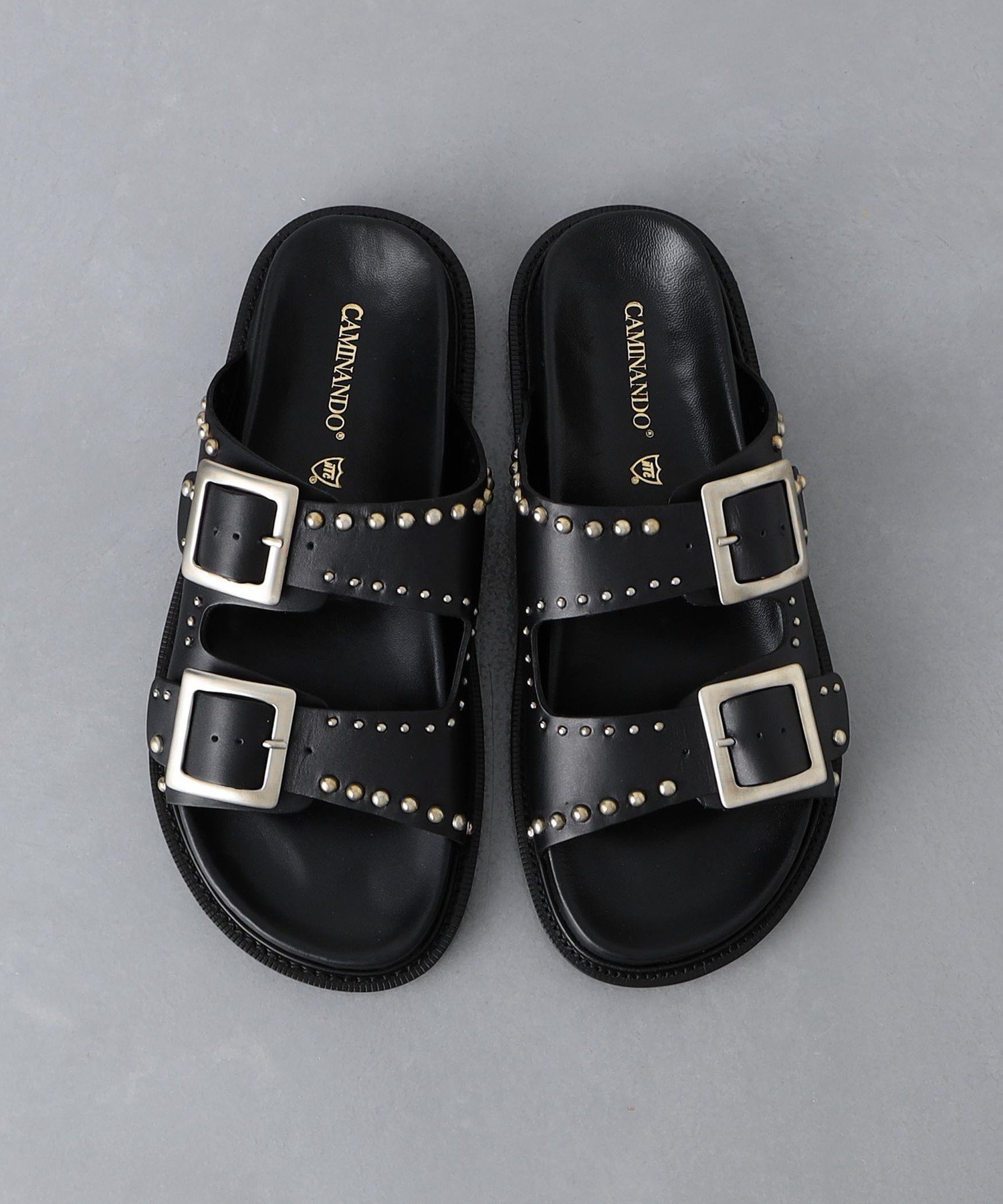 【SALE／50%OFF】UNITED ARROWS 【別注】＜CAMINANDO x HTC for UNITED ARROWS＞ スタッズ サンダル ユナイテッドアローズ アウトレット シューズ・靴 サンダル ブラック【送料無料】