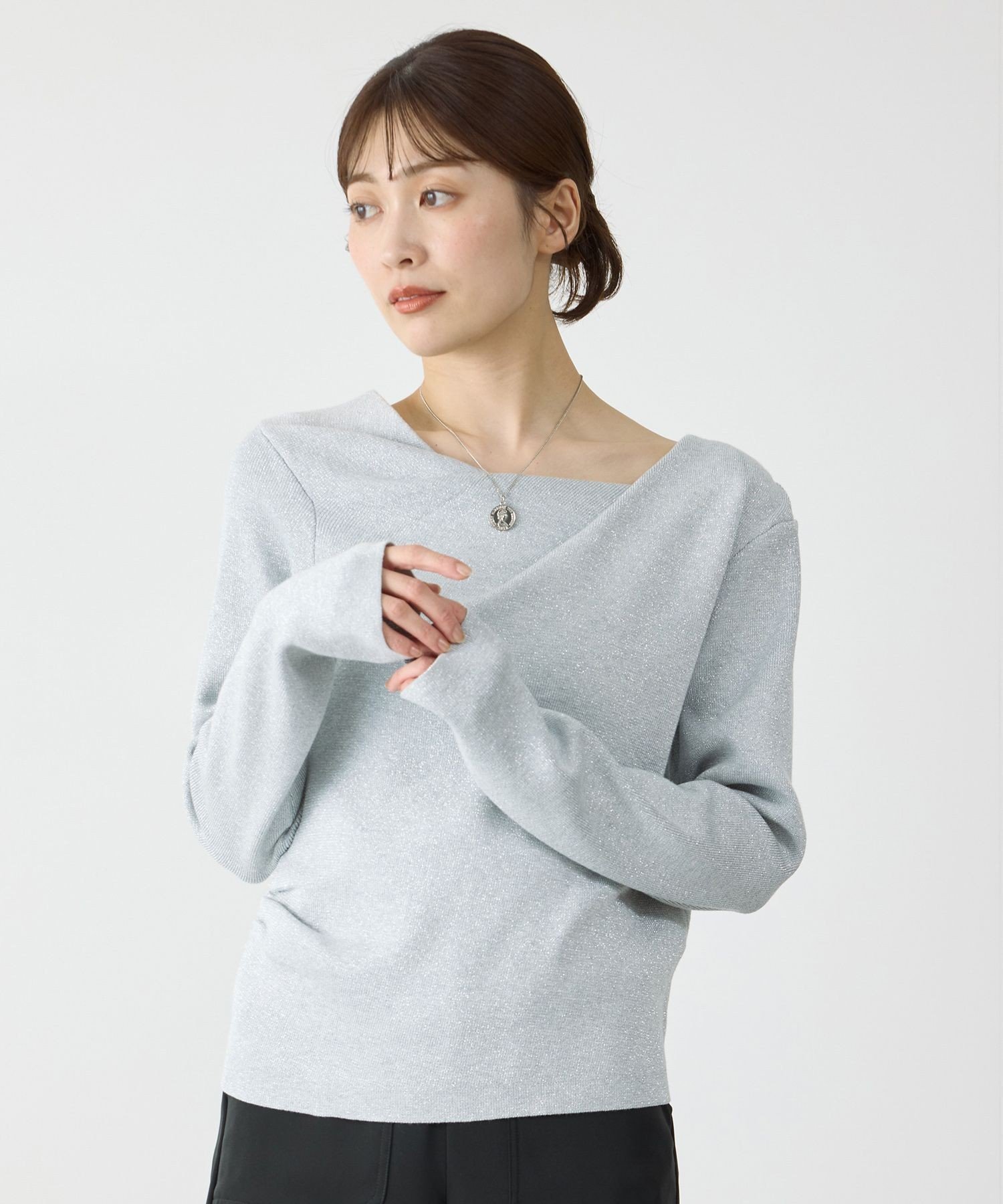 JAYRO ドレープニットプルオーバー ジャイロ トップス ニット ピンク ベージュ グレー
