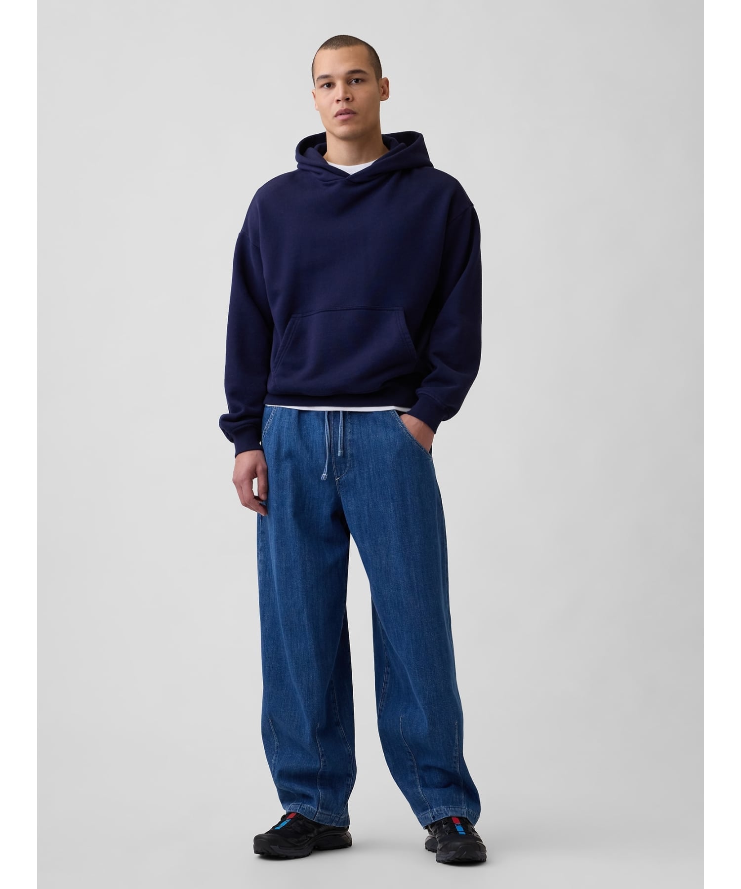 GAP (U)JPN IE PULL ON LOGO SUPER BAGGY MED ギャップ パンツ ジーンズ・デニムパンツ ブルー【送料無料】