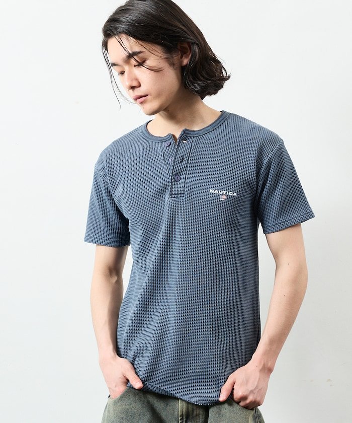 NAUTICA Essential タイトフィット S フリークスストア トップス カットソー・Tシャツ ネイビー グレー グリーン