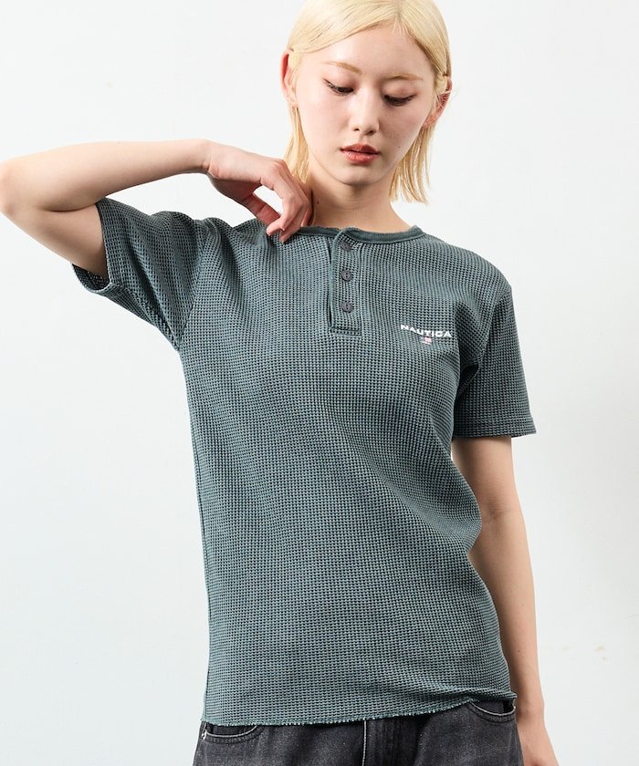 NAUTICA Essential タイトフィット S フリークスストア トップス カットソー・Tシャツ ネイビー グレー グリーン