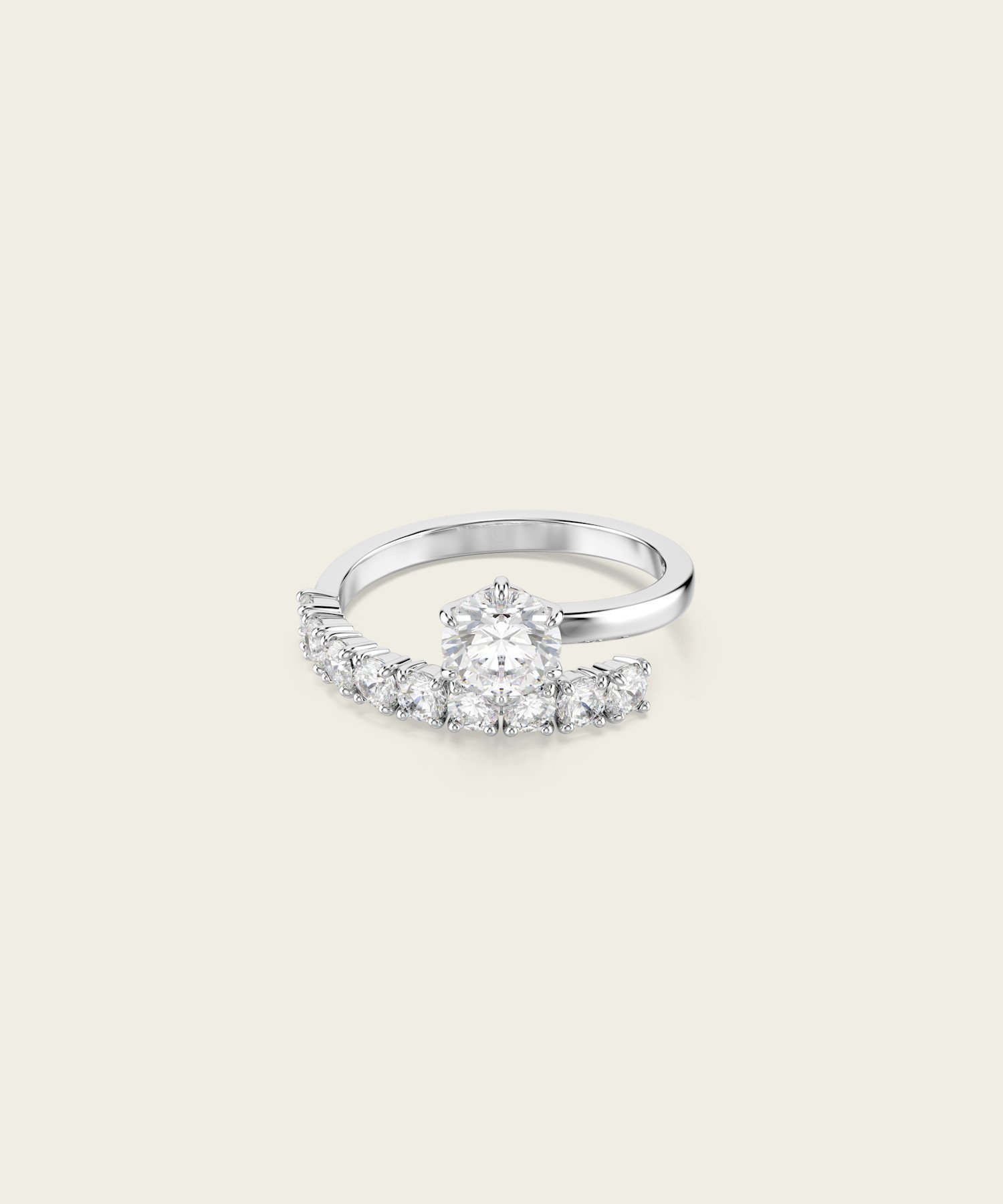 SWAROVSKI 【公式】【スワロフスキー】Matrix オープンリング, ラウンドカット スワロフスキー アクセサリー・腕時計 リング・指輪 ホワイト【送料無料】
