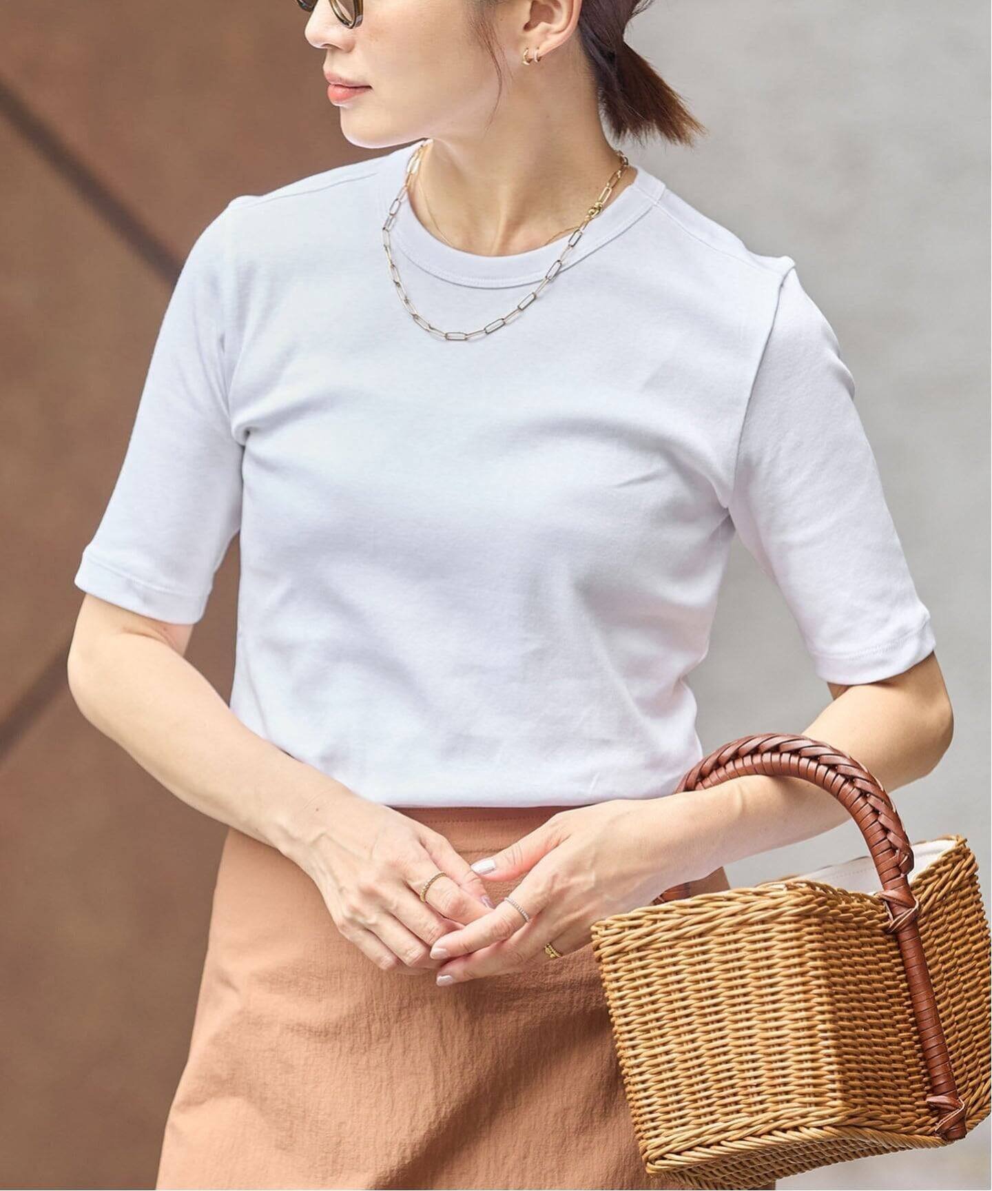 IENA 《追加》オーガニックフライスTシャツ イエナ トップス カットソー・Tシャツ ブラウン ホワイト ブラック