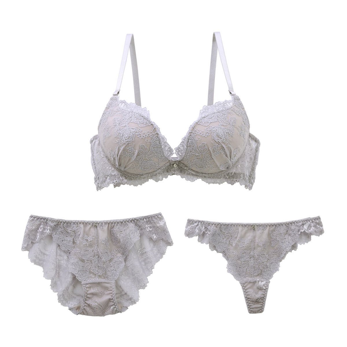 Mon cher pigeon ブラジャー ショーツ セット Tバック 3点 モンシェルピジョン シ...