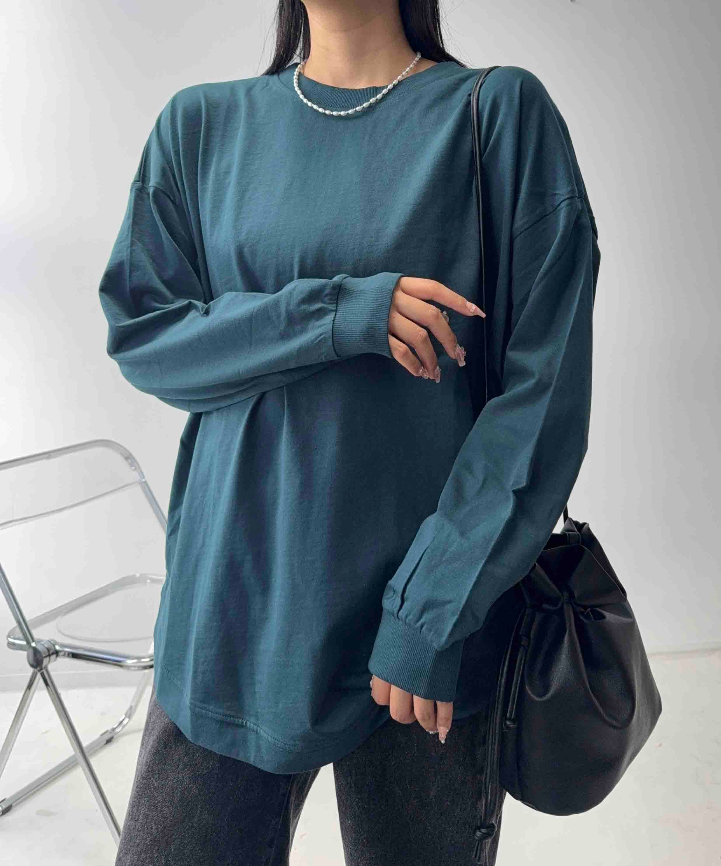 ☆『コットン100%/バックヘンリーネック/体型カバー』裾ラウンドロンT【UNISEX ITEM】 アズノゥアズプラス トップス カットソー・Tシャツ ホワイト ブラック グリーン