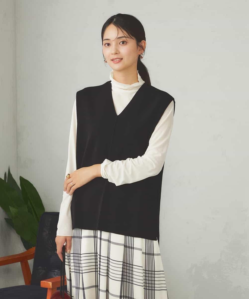 【SALE／10%OFF】a.v.v Vネックニットベスト アー・ヴェ・ヴェ トップス ベスト・ジレ グレー ブラック