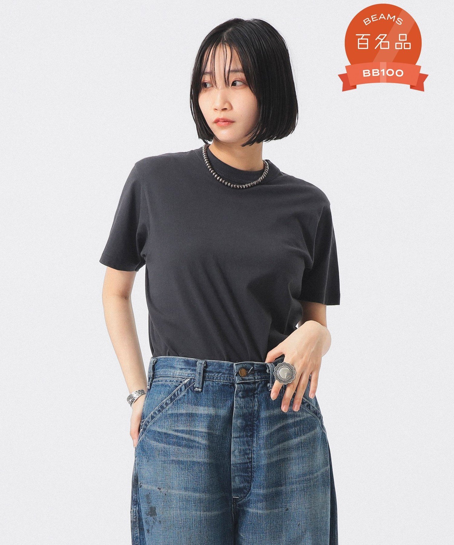 ボーイ ベーシック Tシャツ＜コットン/洗える/着回し力抜群/フェス/レジャー/シンプルT＞ ビームス ウイメン トップス カットソー・Tシャツ グレー グリーン ピンク イエロー ネイビー ホワイト ブラウン