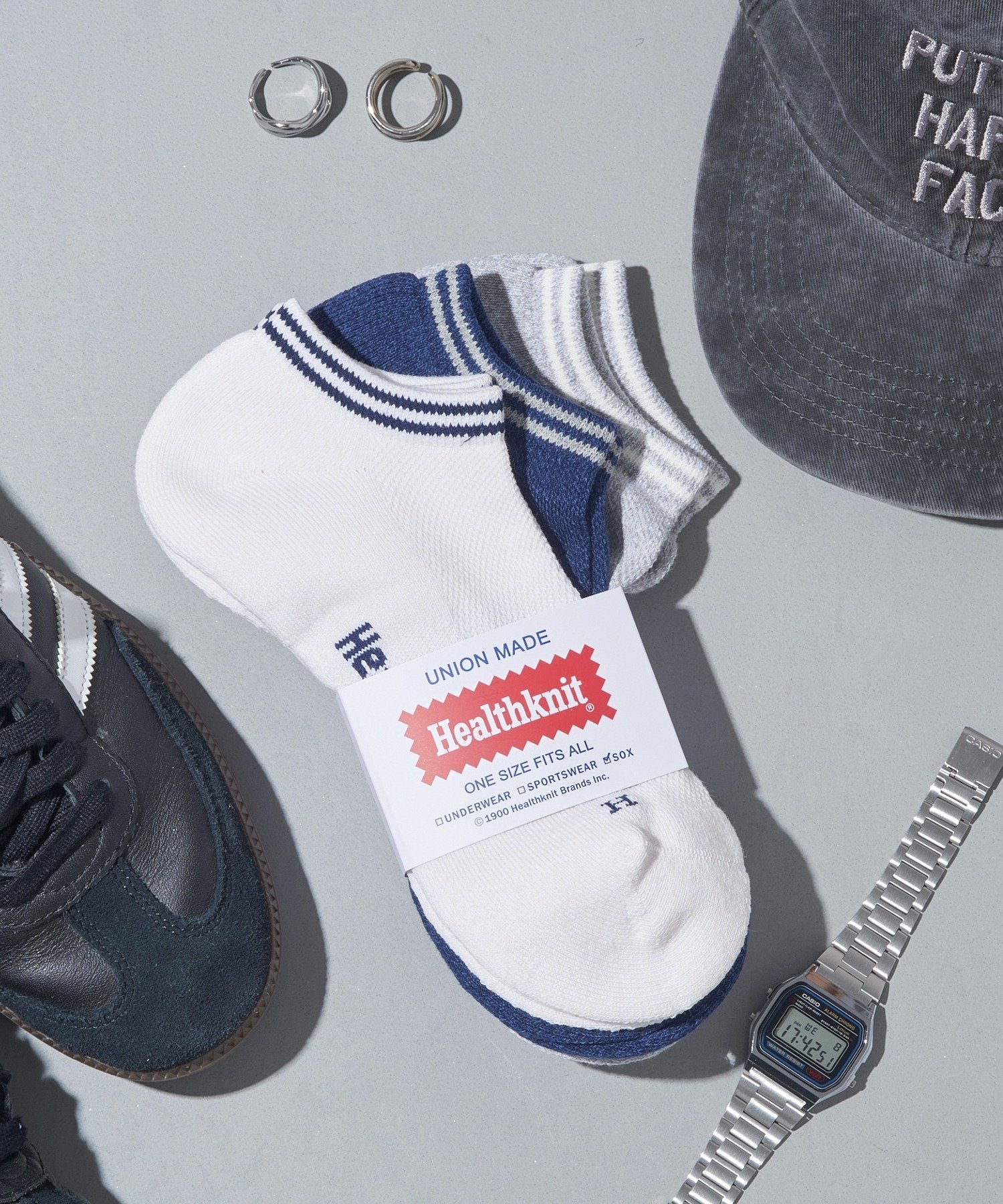 【SALE／3%OFF】Healthknit Healthknit/3足セット 柄 デザインくるぶしソックス セットアップセブン 靴下・レッグウェア 靴下