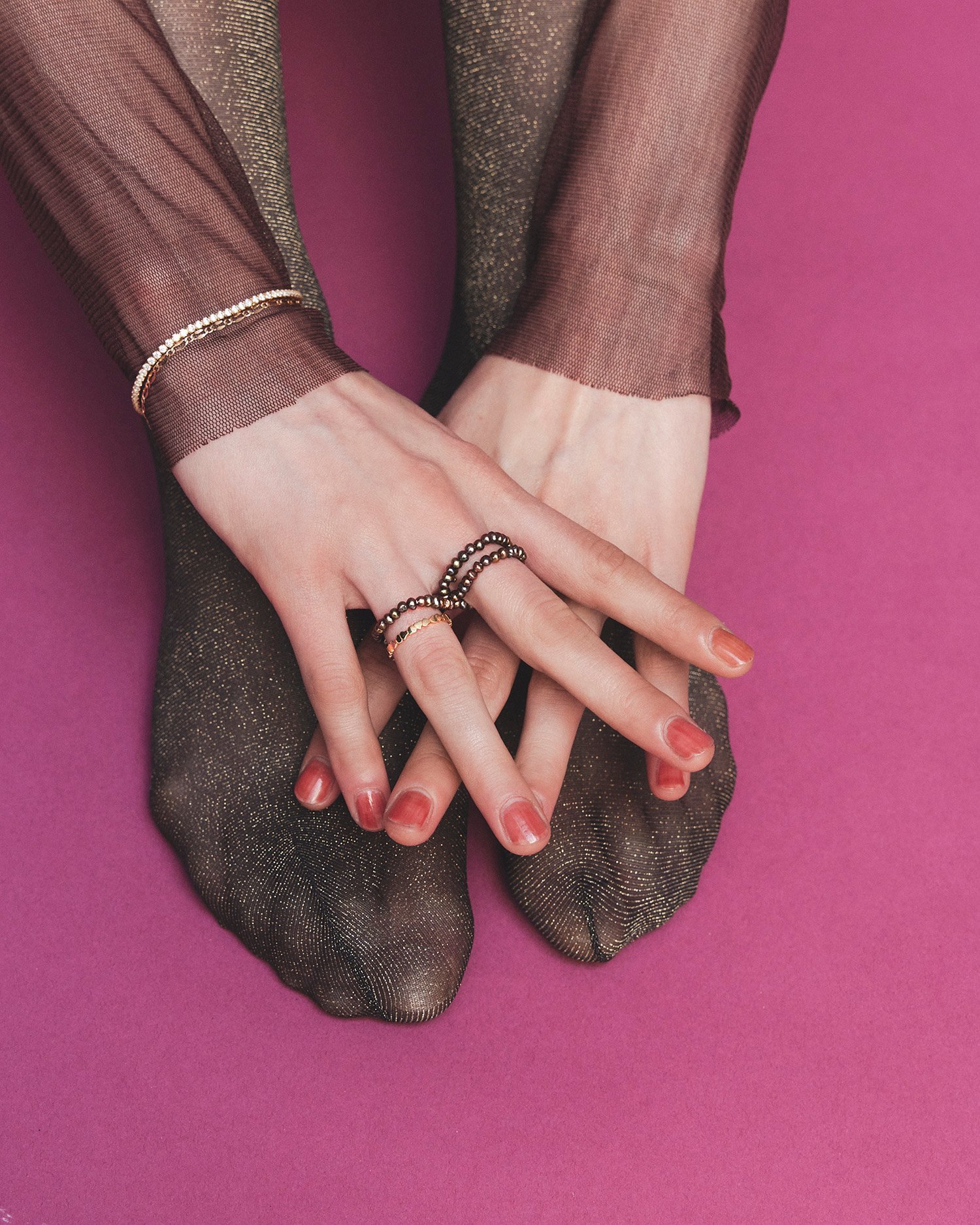 les bon bon les bonbon/conation pearl ring BR/コネーション パール リング フォブ アクセサリー・腕時計 リング・指輪 ブラウン