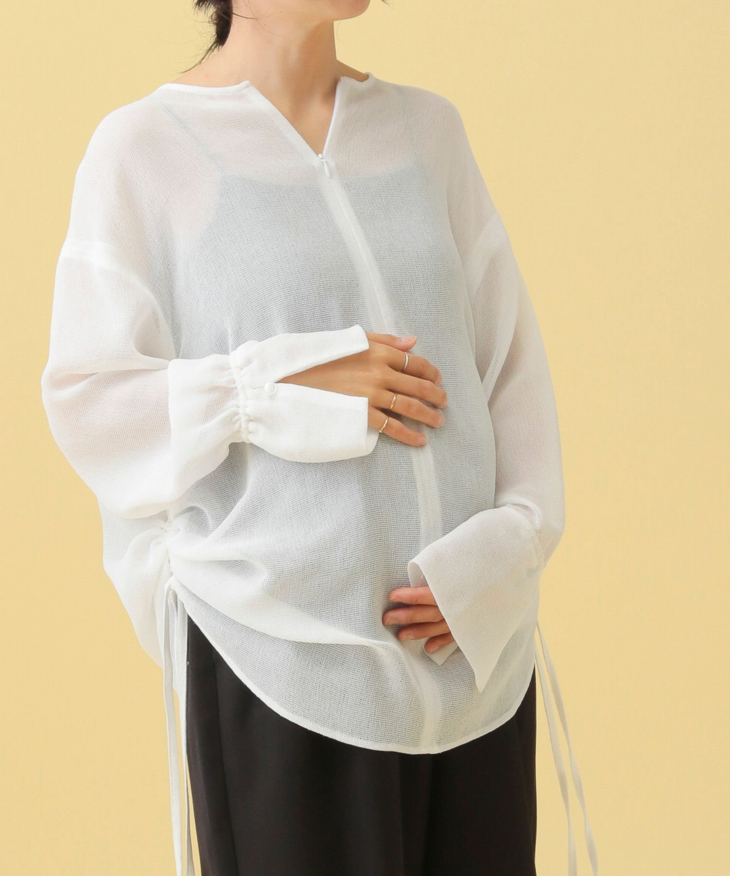 【SALE／50%OFF】LEPSIM 【産前・産後対応】マタニティ/シアーメッシュチュニック...
