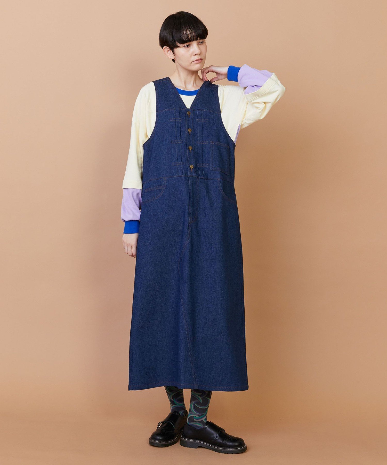 【SALE／40%OFF】FRAPBOIS ジャスカータ ジャンパースカート フラボア ワンピース・ドレス ジャンパースカート ネイビー【送料無料】