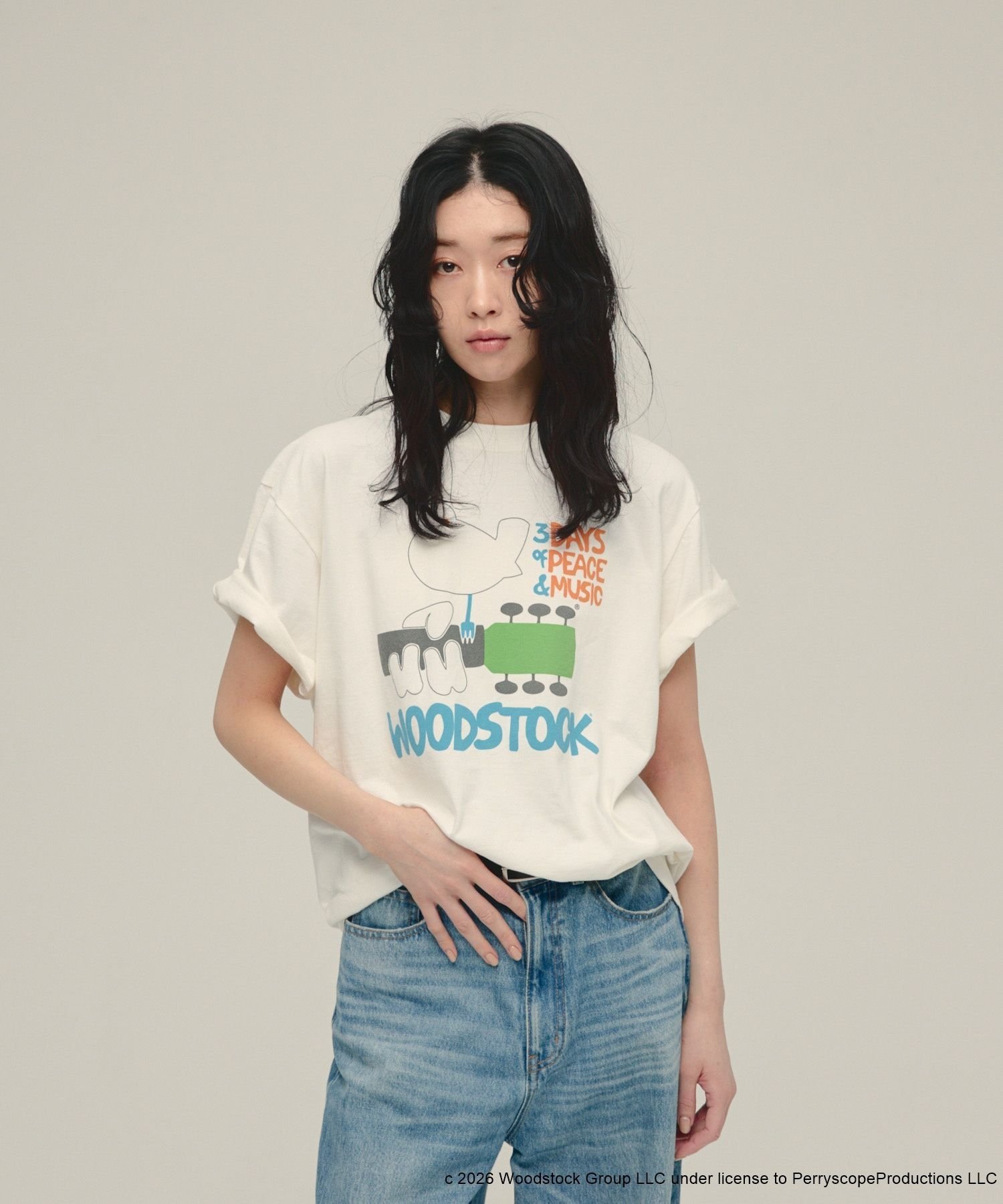 eL Wood Stock TEE SS ジーナシス トップス カットソー・Tシャツ ホワイト ブラック