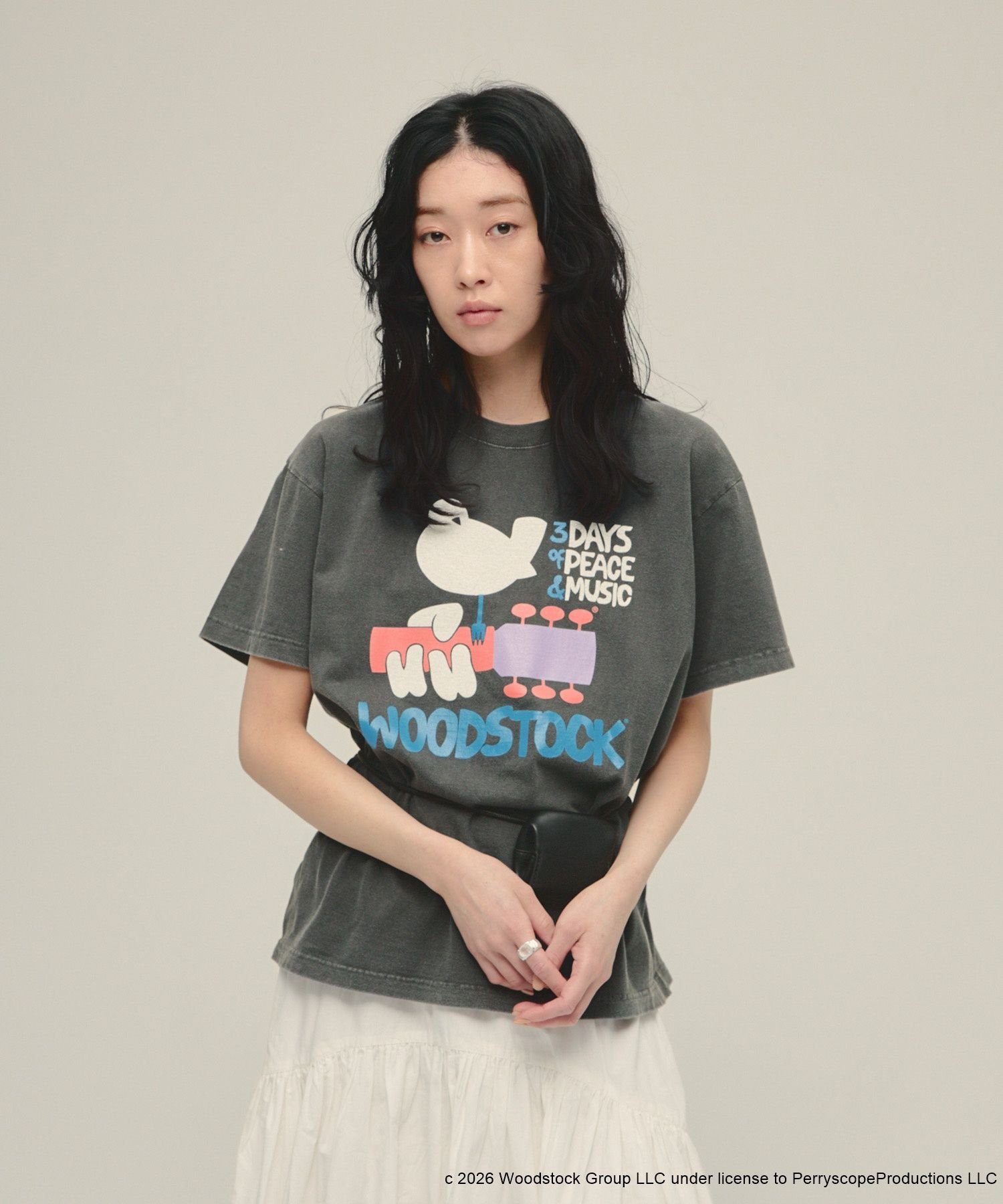 eL Wood Stock TEE SS ジーナシス トップス カットソー・Tシャツ ホワイト ブラック