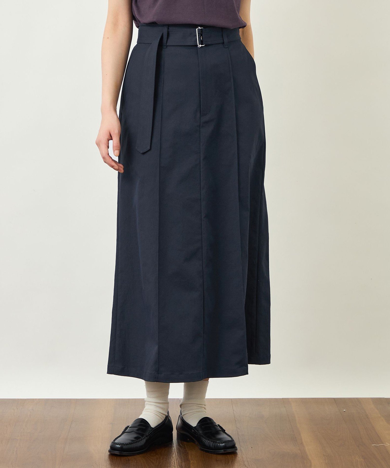 GREY LABEL ベルテッドチノスカート マッキントッシュ フィロソフィー スカート ロング・マキシスカート ベージュ ネイビー カーキグリーン