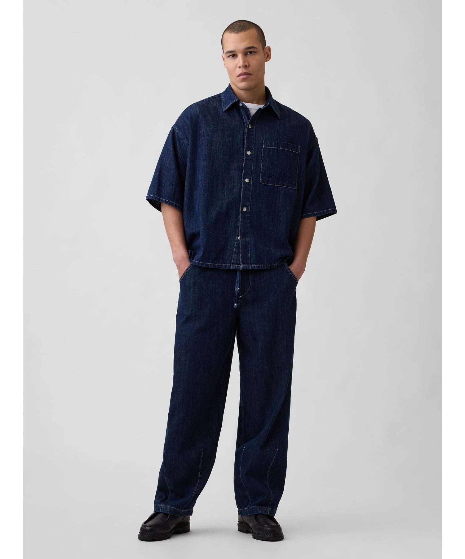 GAP (U)JPN IE PULL ON LOGO SUPER BAGGY RINSE ギャップ パンツ ジーンズ・デニムパンツ ネイビー【送料無料】