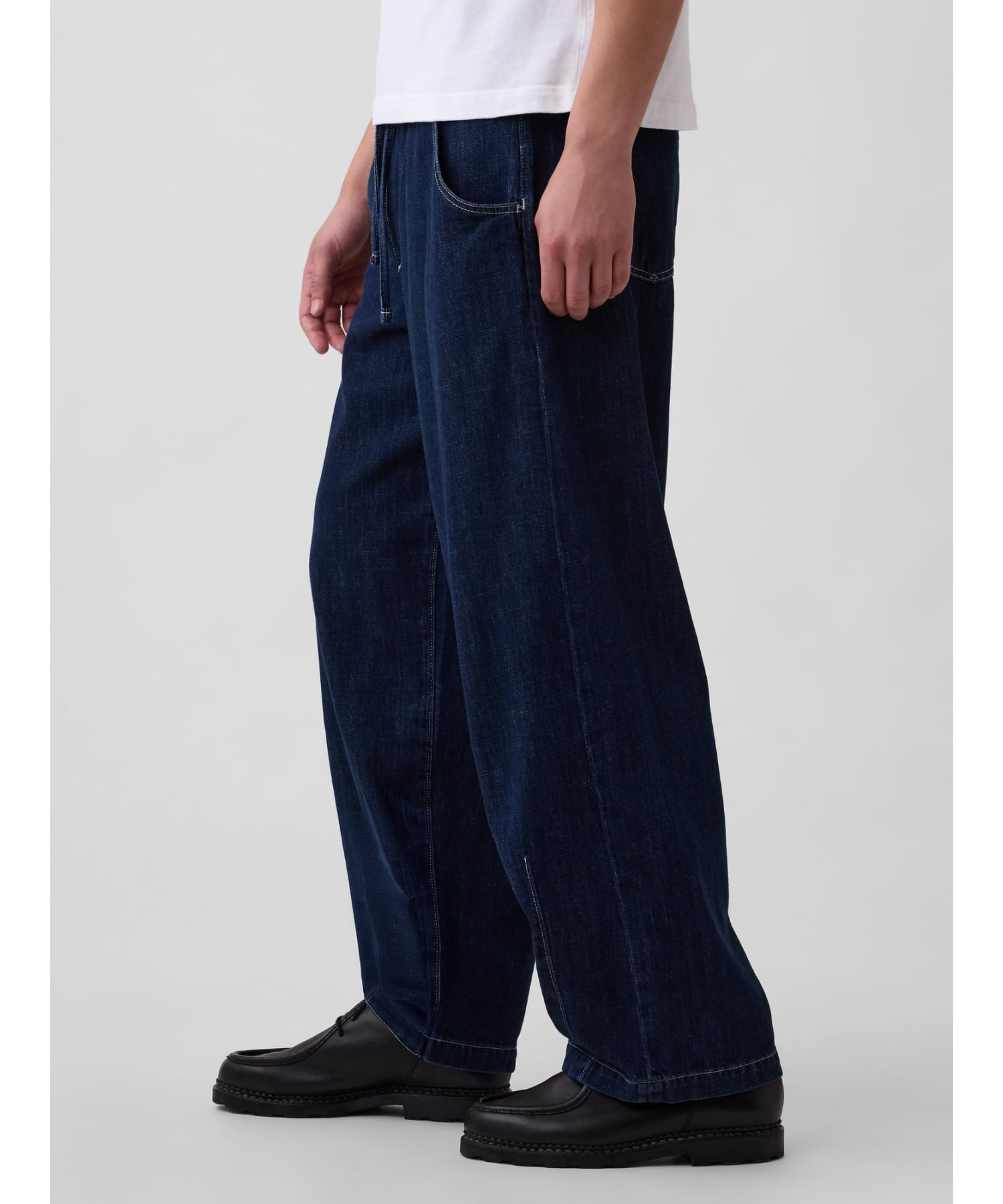 GAP (U)JPN IE PULL ON LOGO SUPER BAGGY RINSE ギャップ パンツ ジーンズ・デニムパンツ ネイビー【送料無料】