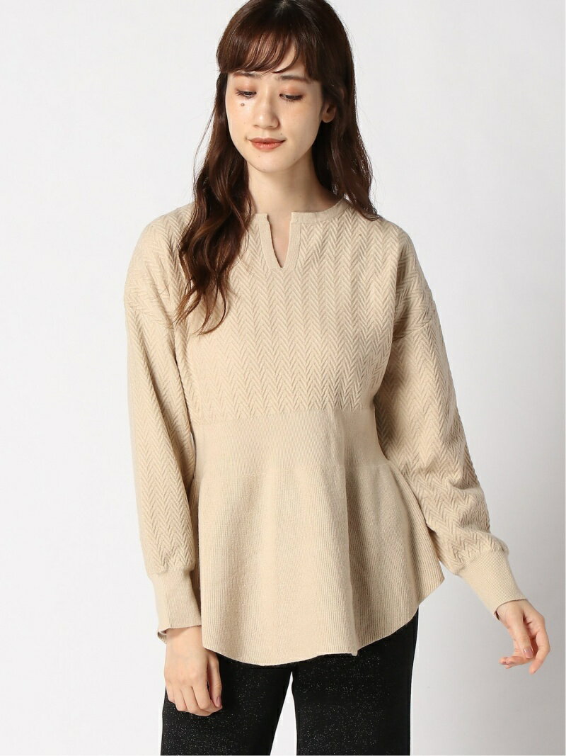 【SALE／62%OFF】LOWRYS FARM ヘリンボーンウエストリブPO ローリーズファーム トップス ニット ベージュ グリーン ブラウン ブラックのサムネイル