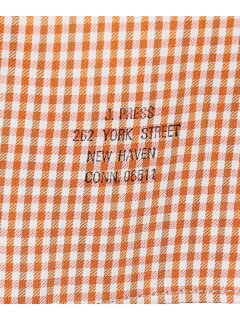 Gingham Organic Cotton Double Tube Button Down Shirt HSOVIA0214: Orange Gingham Organic Cotton Double Tube Button Down Shirt HSOVIA0214: Orange
