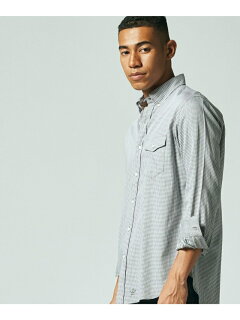 Gingham Organic Cotton Double Tube Button Down Shirt HSOVIA0214: Grey Gingham Organic Cotton Double Tube Button Down Shirt HSOVIA0214: Grey