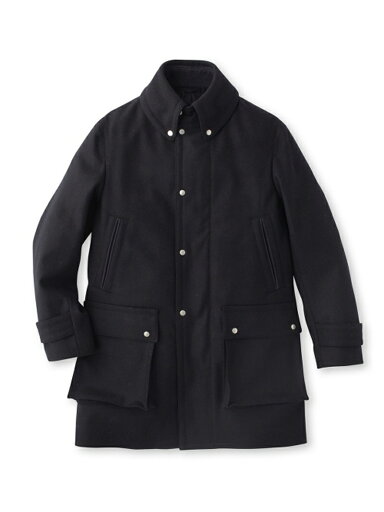 Super 100s Melton Coat 086-97012: Navy Super 100s Melton Coat 086-97012: Navy