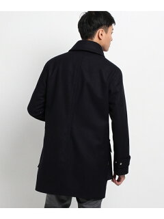 Super 100s Melton Coat 086-97012: Navy Super 100s Melton Coat 086-97012: Navy