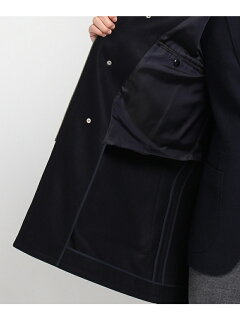 Super 100s Melton Coat 086-97012: Navy Super 100s Melton Coat 086-97012: Navy