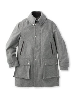 Super 100s Melton Coat 086-97012: Grey Super 100s Melton Coat 086-97012: Grey