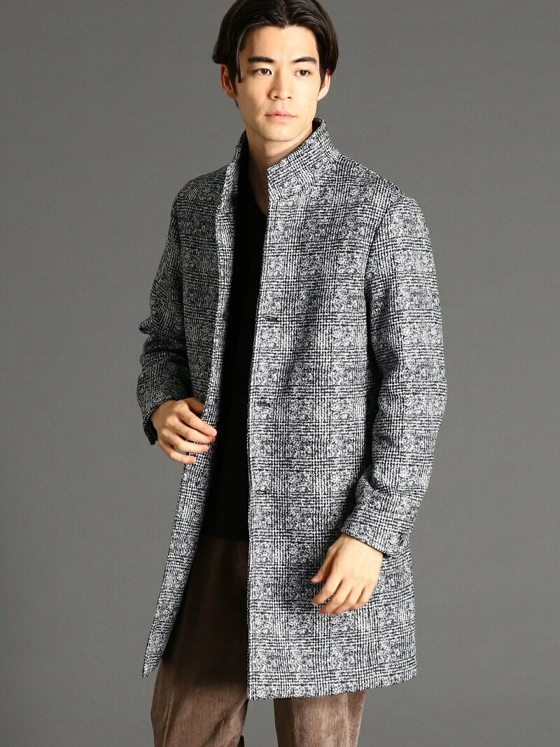 【SALE／50%OFF】HIDEAWAYS NICOLE ボンディングフリースアラカルトプリントスタンドコート ニコル ジャケット・アウター その他のジャケット・アウター グレー レッド【送料無料】