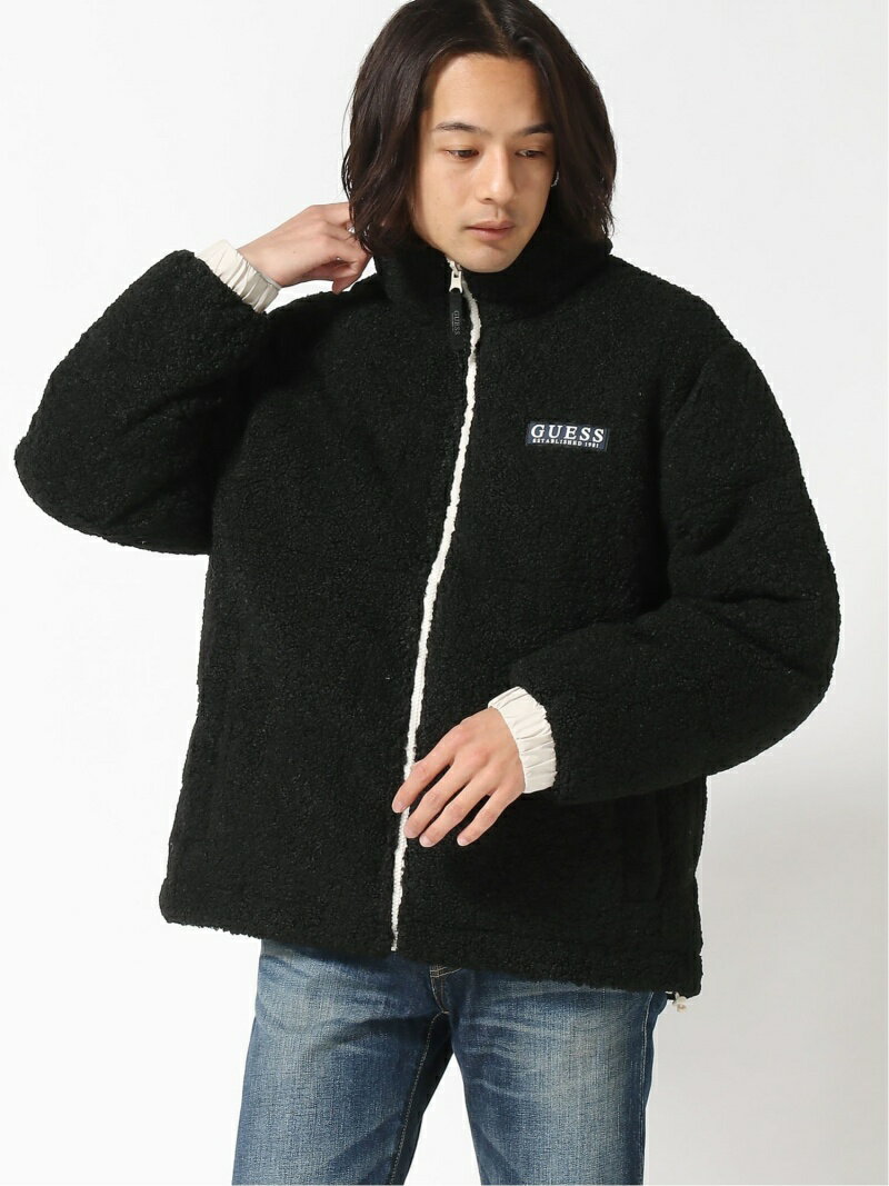 【SALE／50%OFF】GUESS (M)Reversible Down Jacket ゲス コート/ジャケット ダウンジャケット ホワイト ブラック【送料無料】