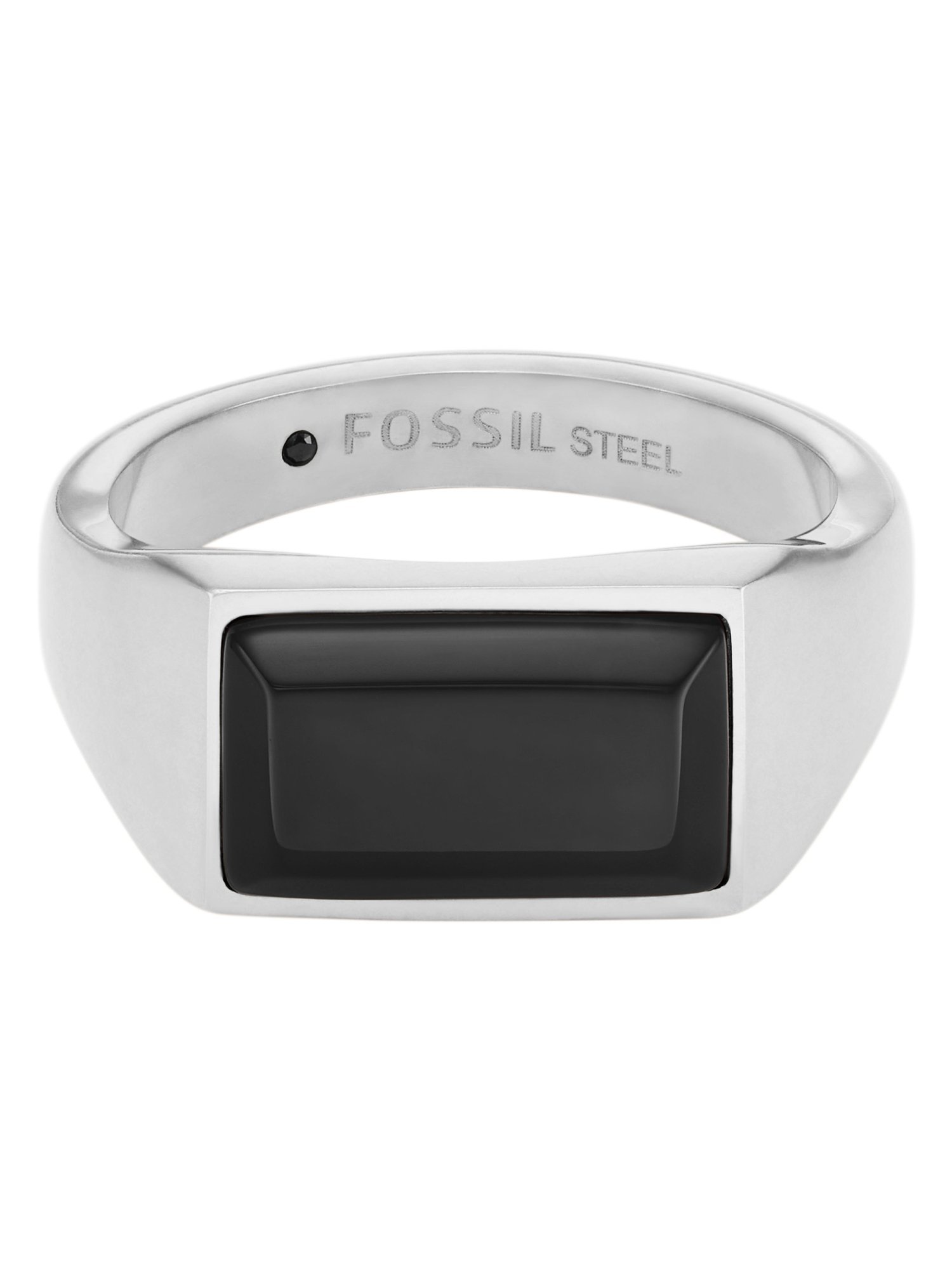 フォッシル 腕時計（メンズ） FOSSIL ALL STACKED UP ブラックアゲート シグネットリング フォッシル アクセサリー・腕時計 リング・指輪 シルバー【送料無料】