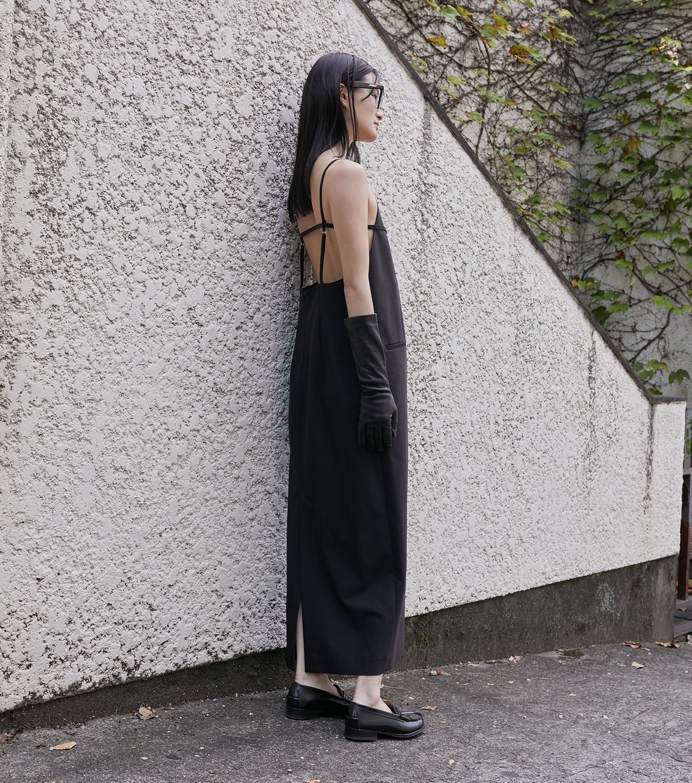 LE CIEL BLEU オックスフォードミディドレス / Oxford Midi Dress ルシェルブルー ワンピース・ドレス ワンピース ブラック カーキグリーン