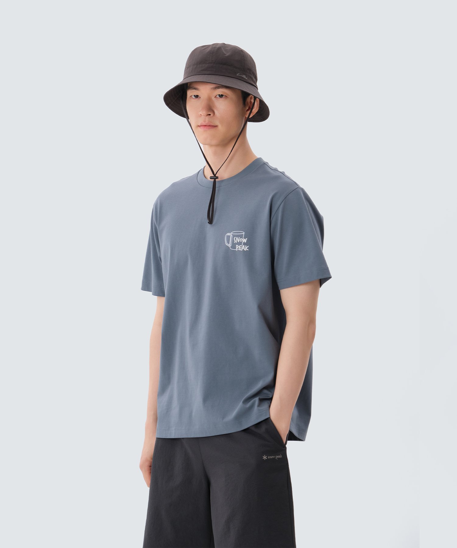 Snow Peak Aerocool G Men's Short Sleeve T スノーピーク トップス カットソー・Tシャツ ブルー ホワイト グレー【送料無料】