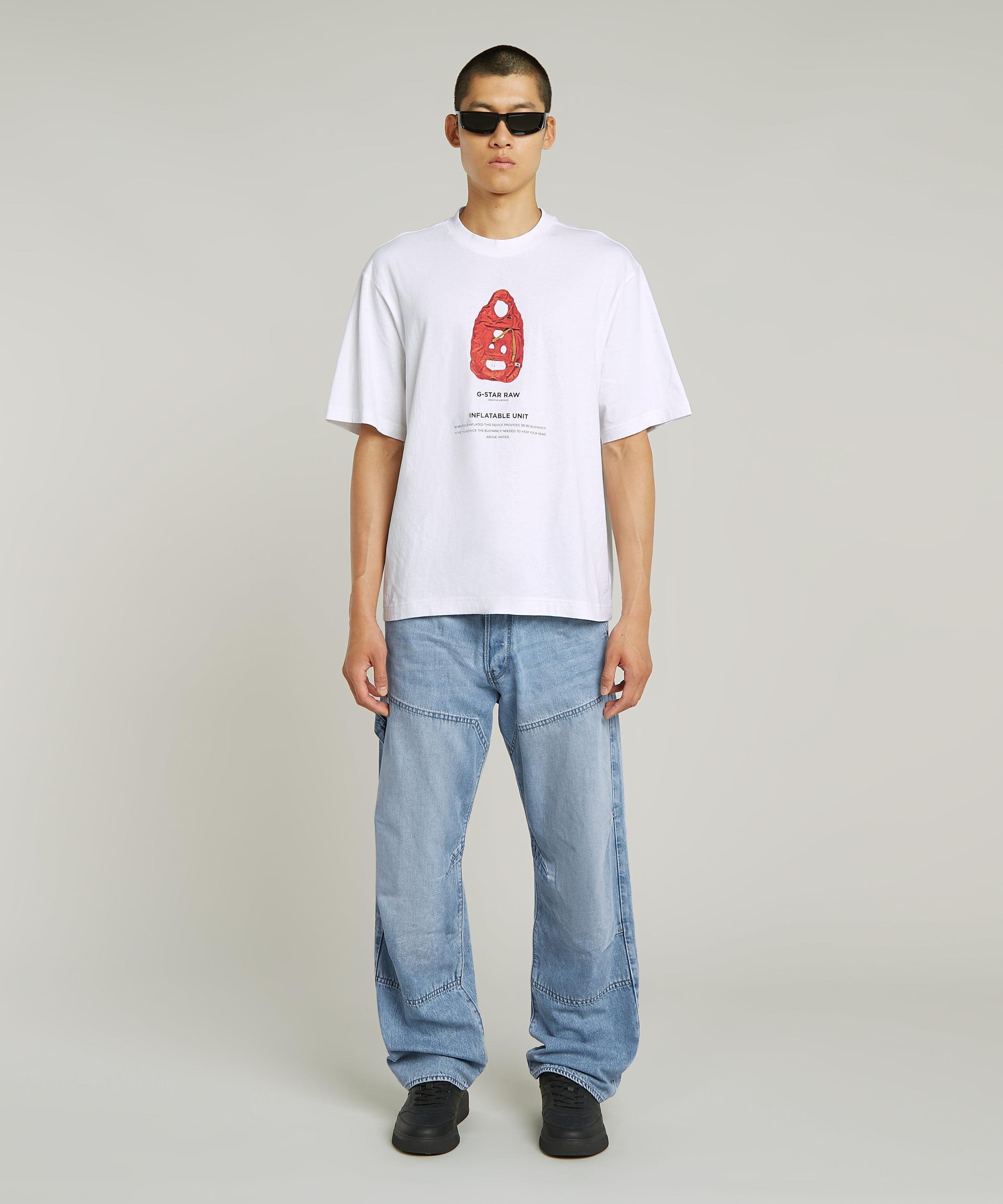 【公式ショップ】ARCHIVE PRINT BOXY T-SHIRT/アーカイブプリントボクシーフィットTシャツ ジースターロゥ トップス カットソー・Tシャツ ホワイト