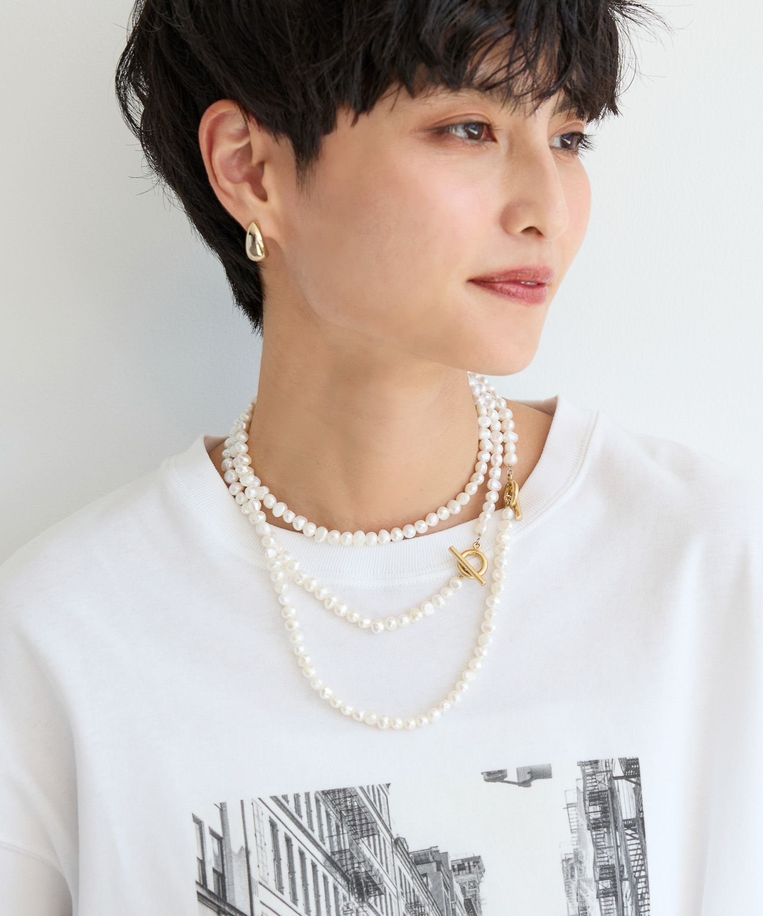 BARNYARDSTORM 3WAYロングパールネックレス2 バンヤードストーム アクセサリー・腕時計 ネックレス シルバー ゴールド【送料無料】のサムネイル