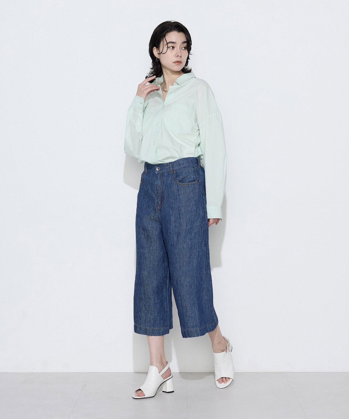 COMME CA Wardrobe リネンデニム キュロットパンツ コムサ パンツ その他のパンツ ブルー【送料無料】