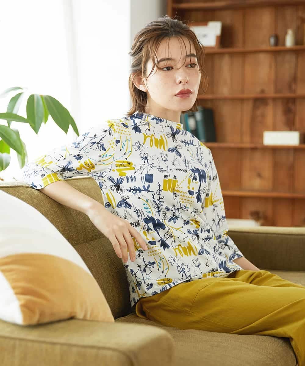 （小さいサイズ） アート柄プリントプルオーバー メゾンドゥサンク トップス カットソー・Tシャツ ホワイト ベージュ