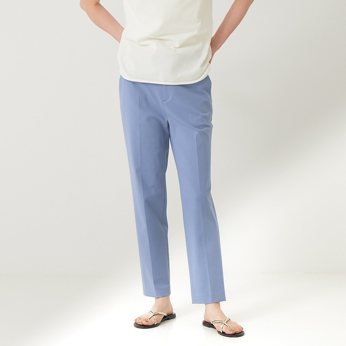 qualite 《2022新色登場》ストレッチシガレットパンツ カリテ パンツ その他のパンツ オレンジ ブルー ブラック
