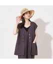 collex 【手洗い可】リネン混 イージークロス Vネックジレ コレックス トップス その他のトップス グレー【送料無料】